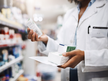 pharmacist reviewing medications